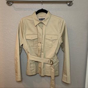 New York & Company Jacket long sleeve Khaki Sz S